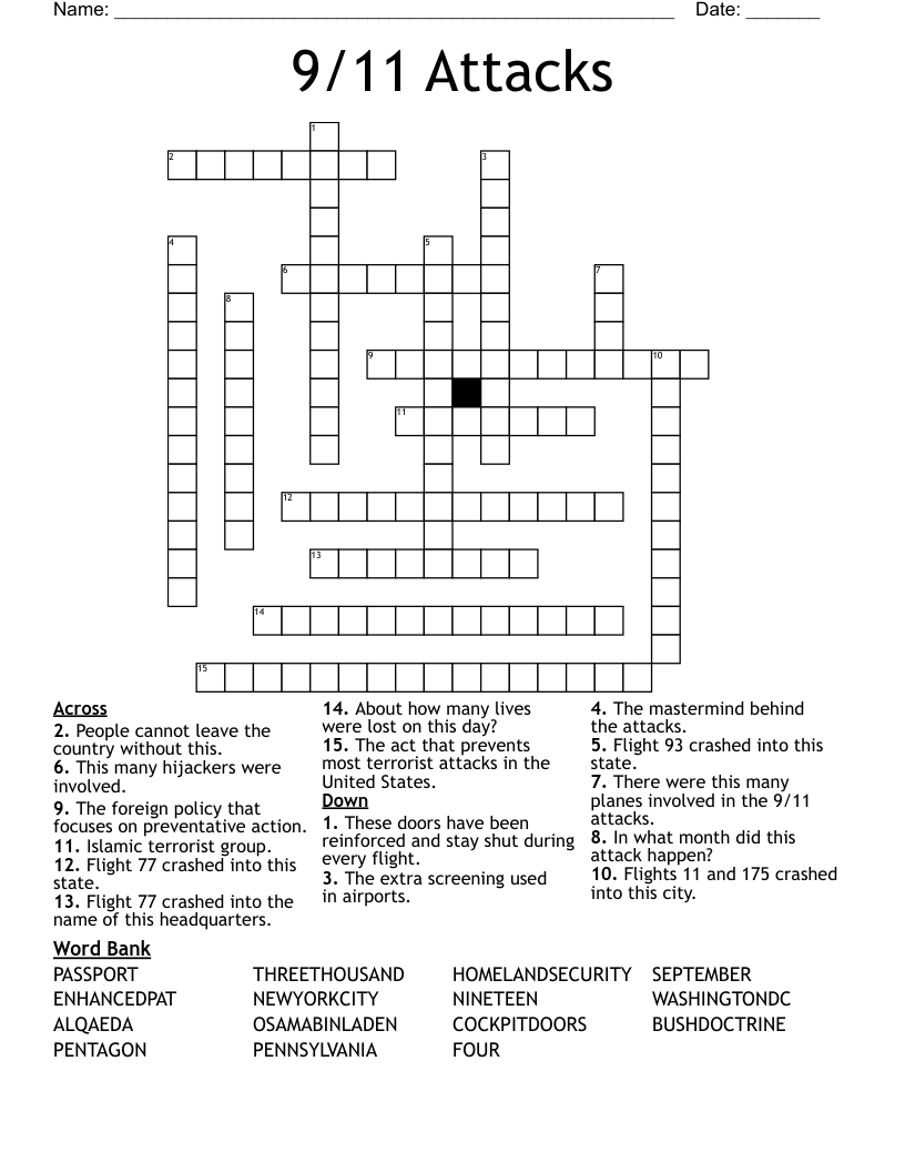 ___ 911 crossword