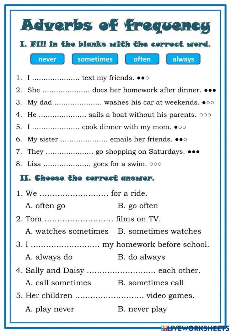 adverbs of frequency pdf exercises
