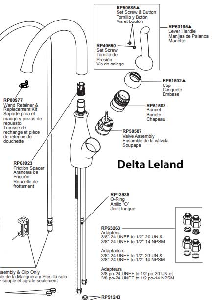 delta kitchen faucet parts