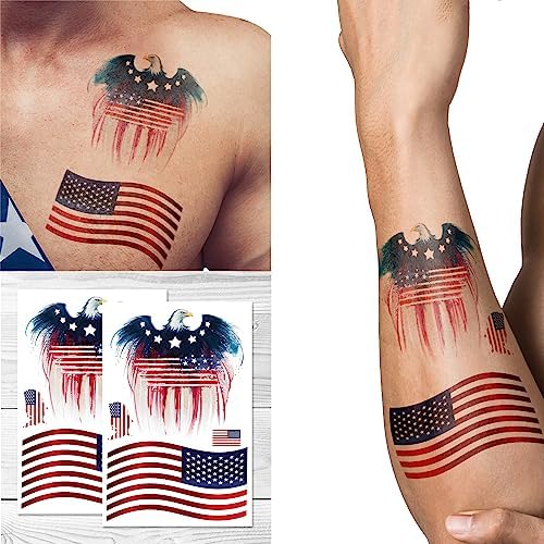 usa flag arm tattoo