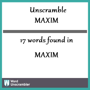 maxim crossword clue 5 letters