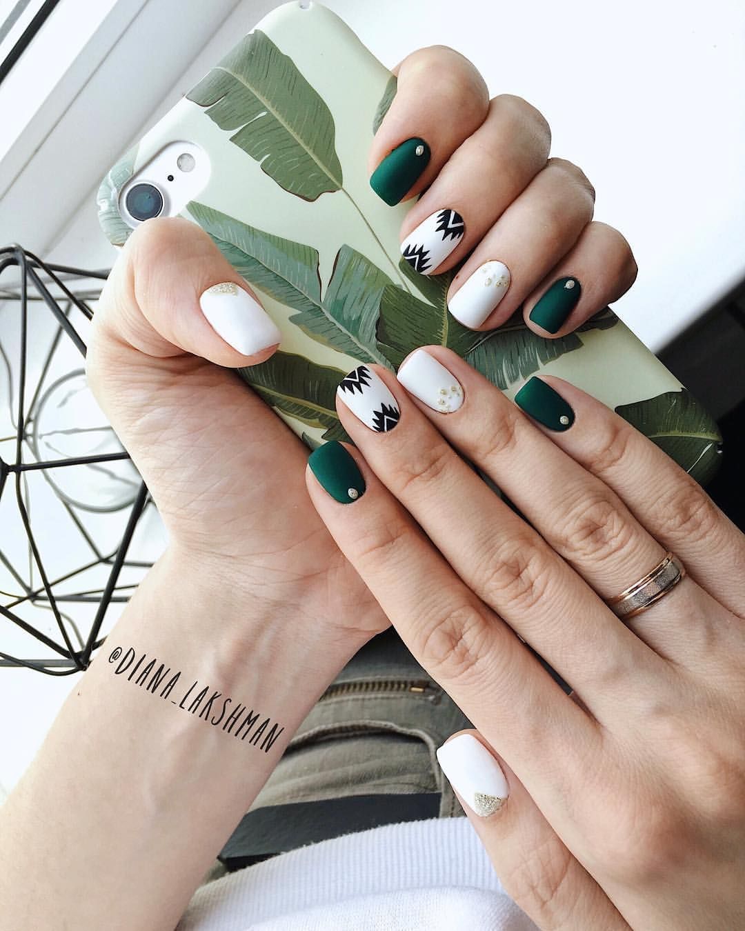 gelish diseños verde