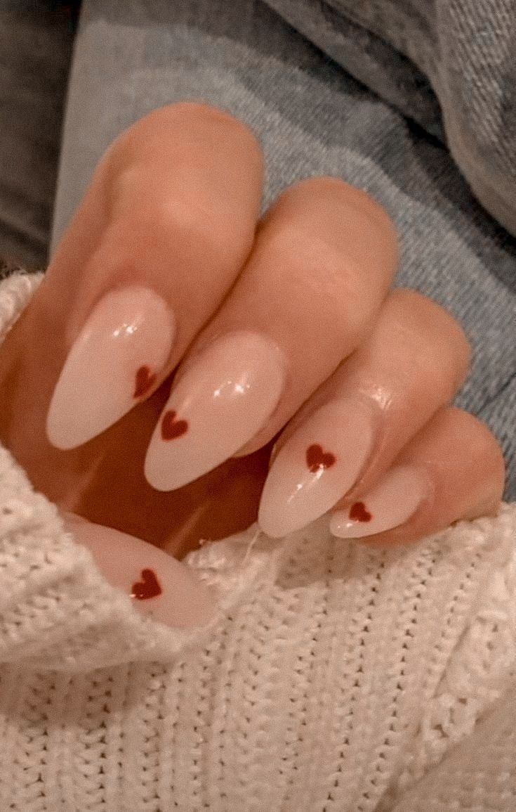 cute heart nails