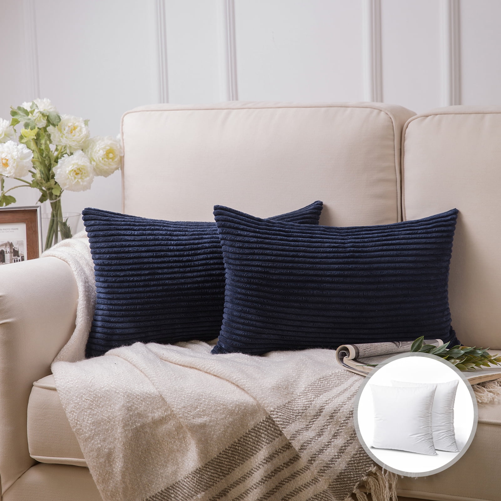 navy blue couch pillows