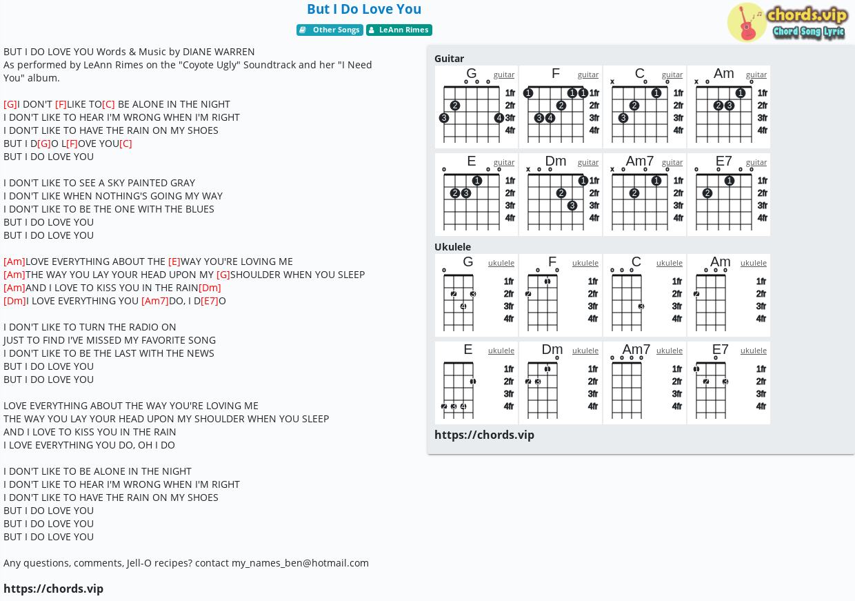 but i do love you chords