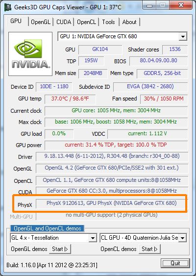 nvidia physx software