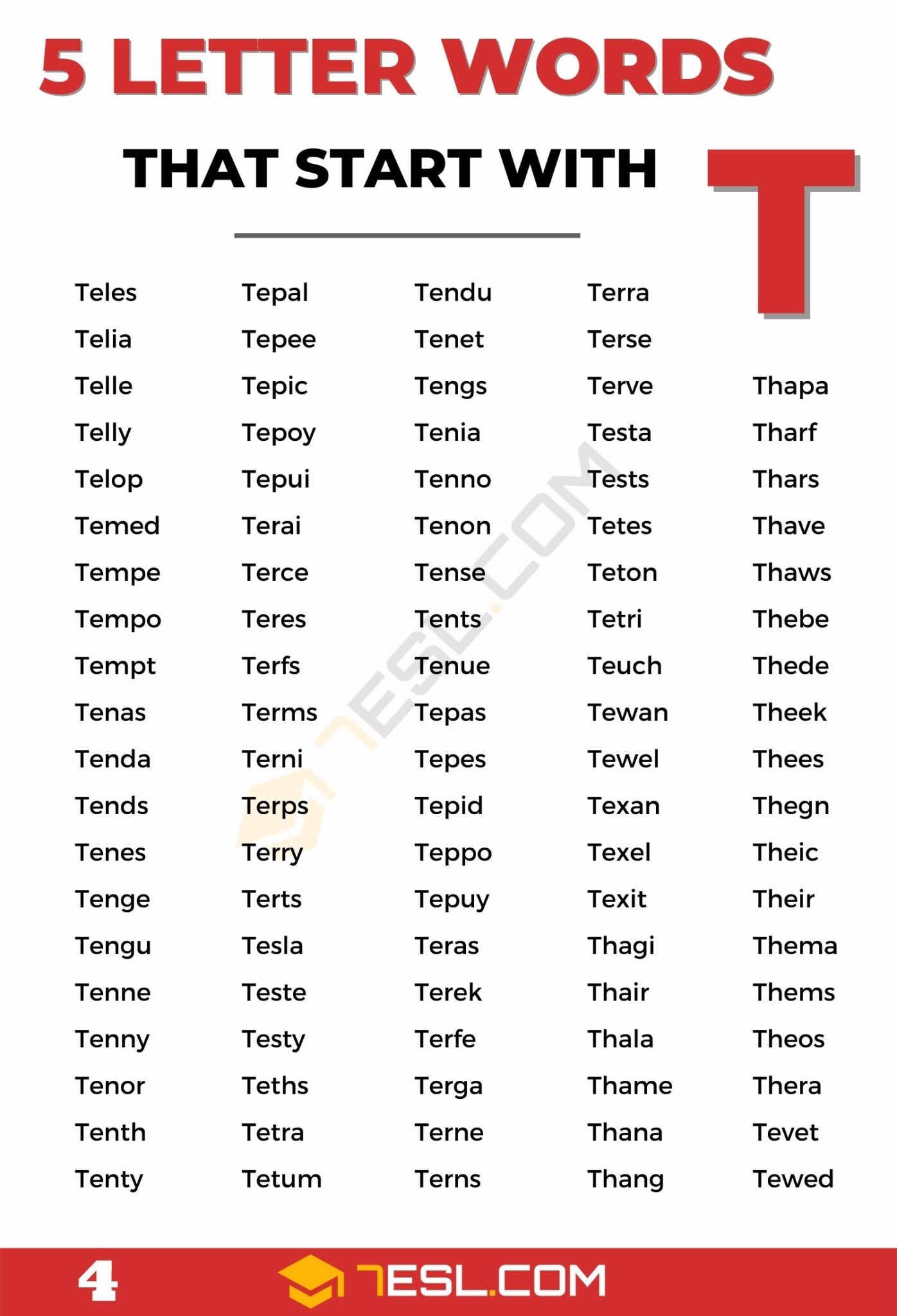 5-letter words with o and t