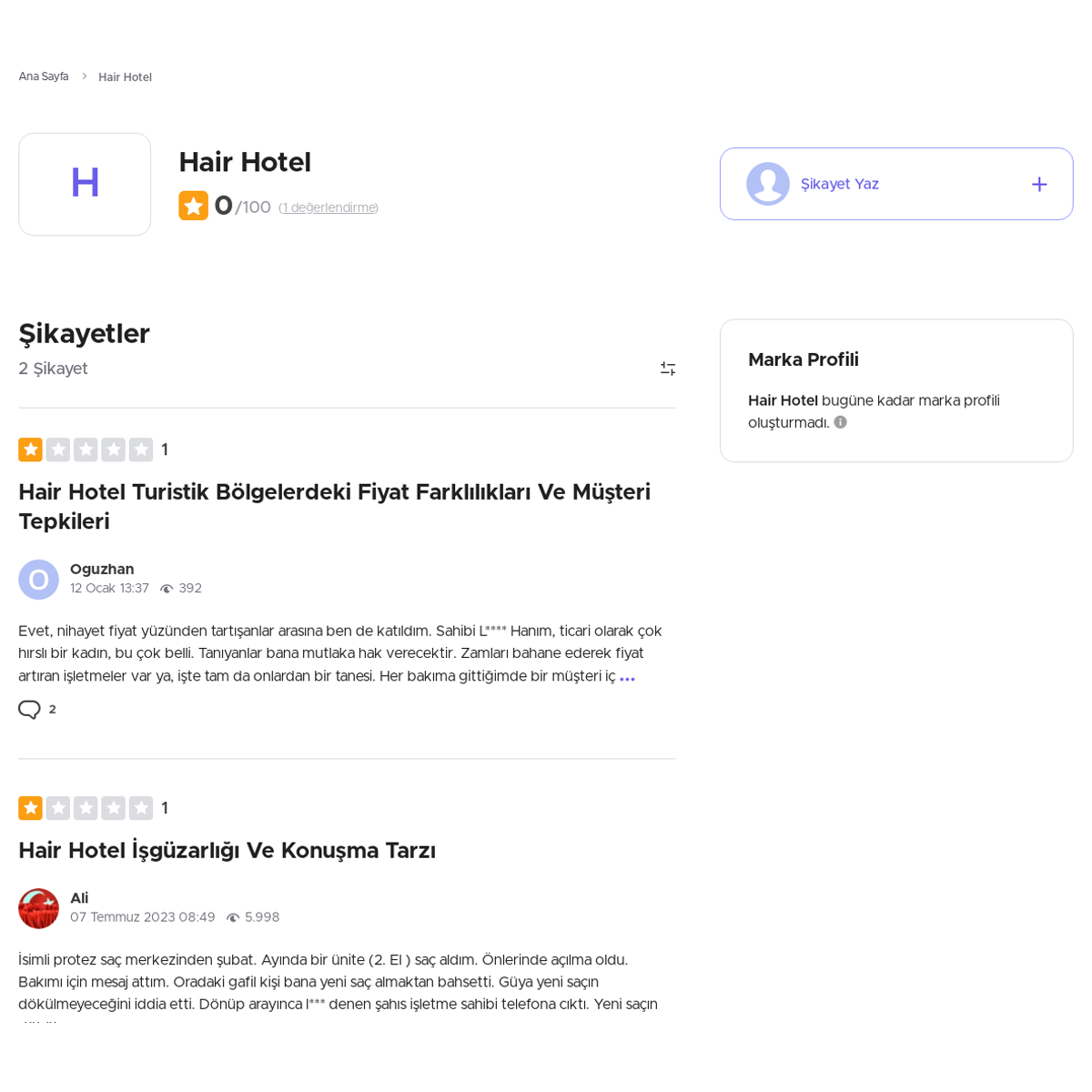 hair hotel yorumları
