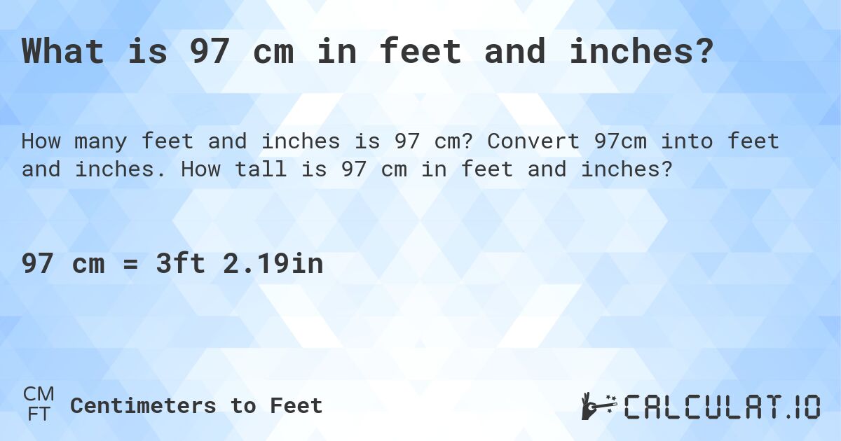 97 cm to inches