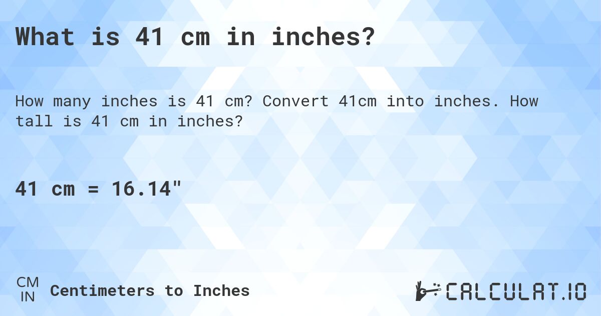 41 cm into inches