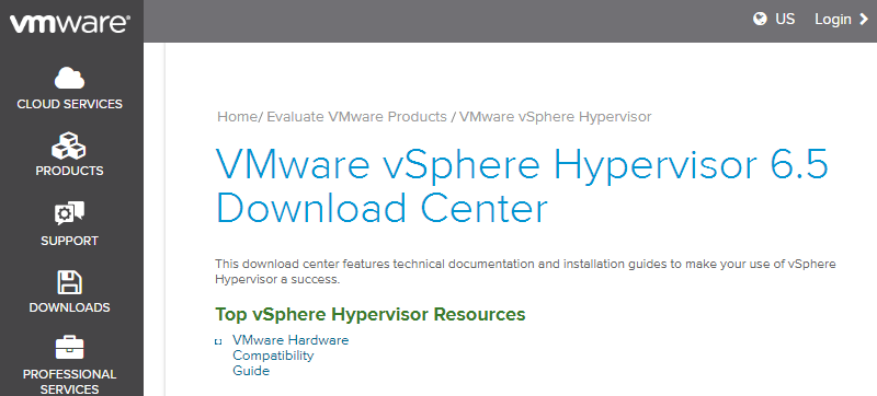 vmware vsphere hypervisor download