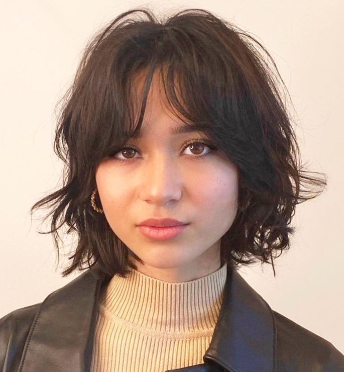 bangs short hair round face