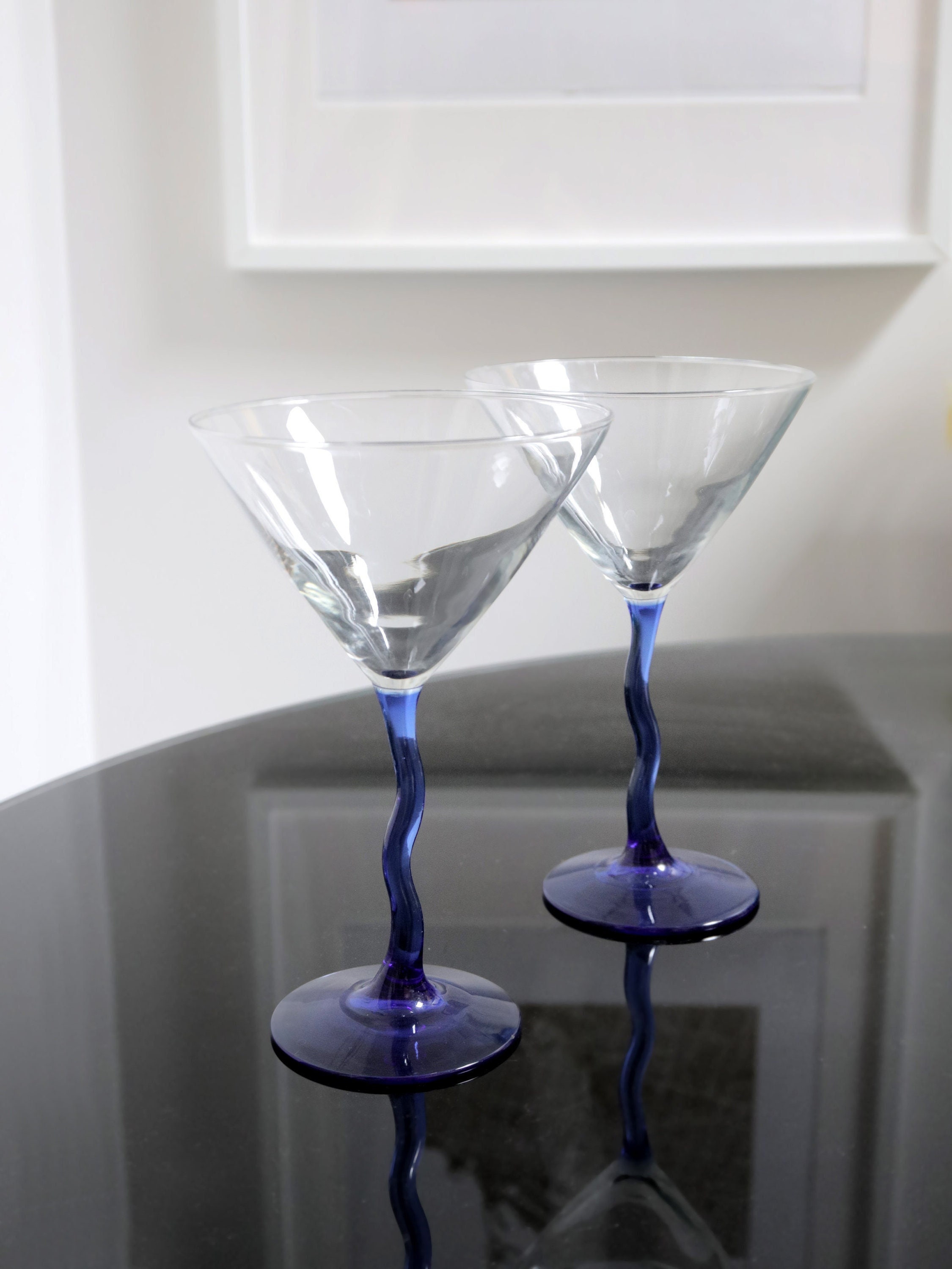 wavy martini glasses