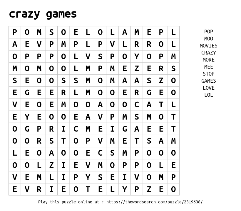 word wipe crazy games