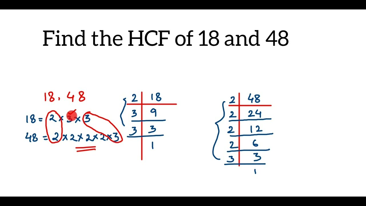 find the hcf of 18 and 48