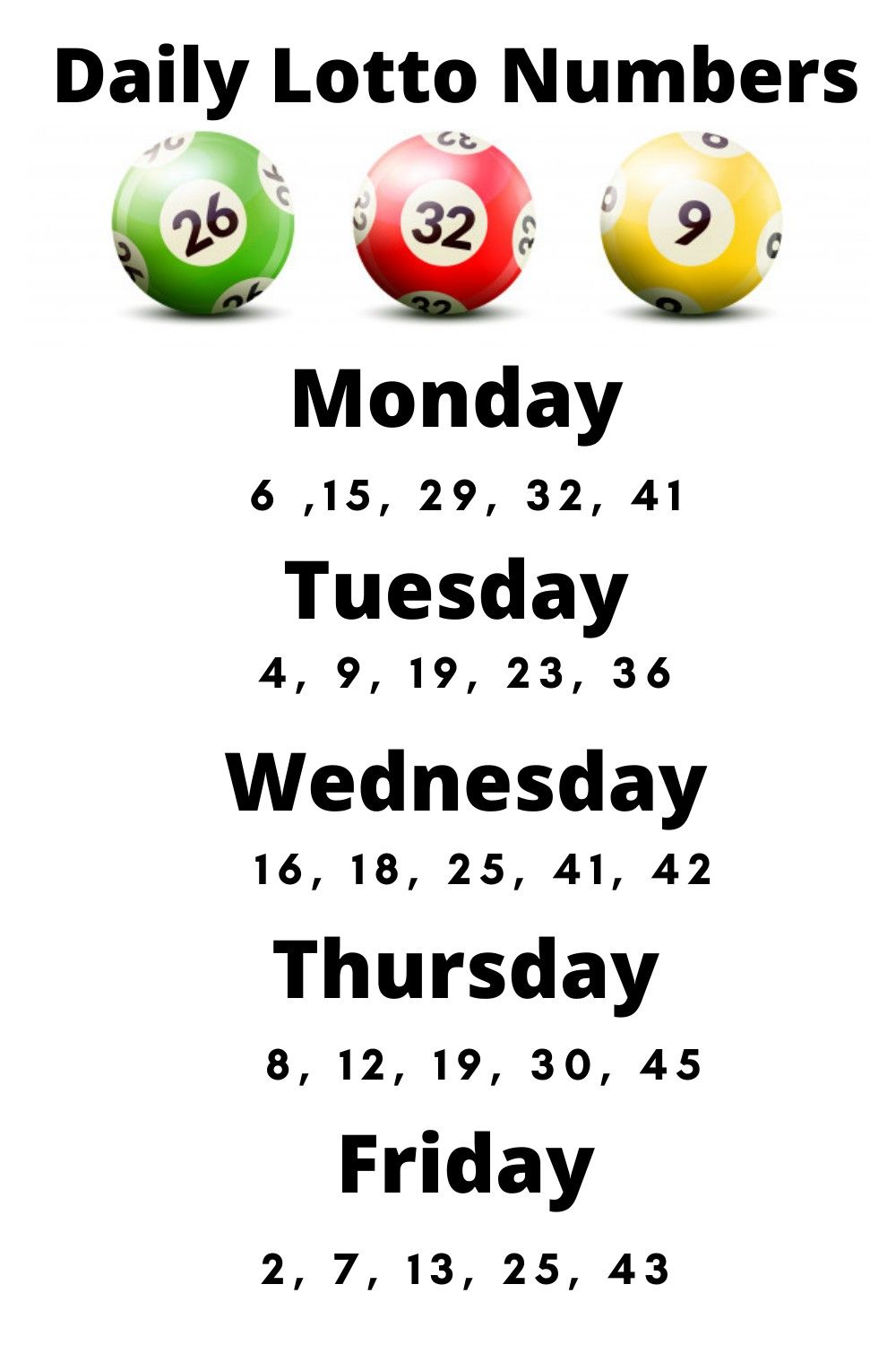 daily lucky numbers