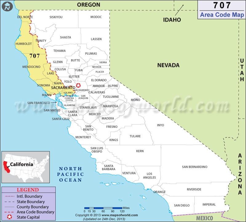 707 area code california