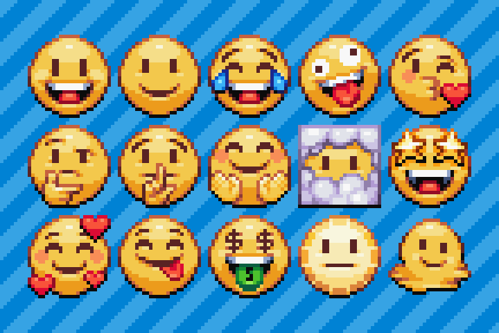 emojis pixel art