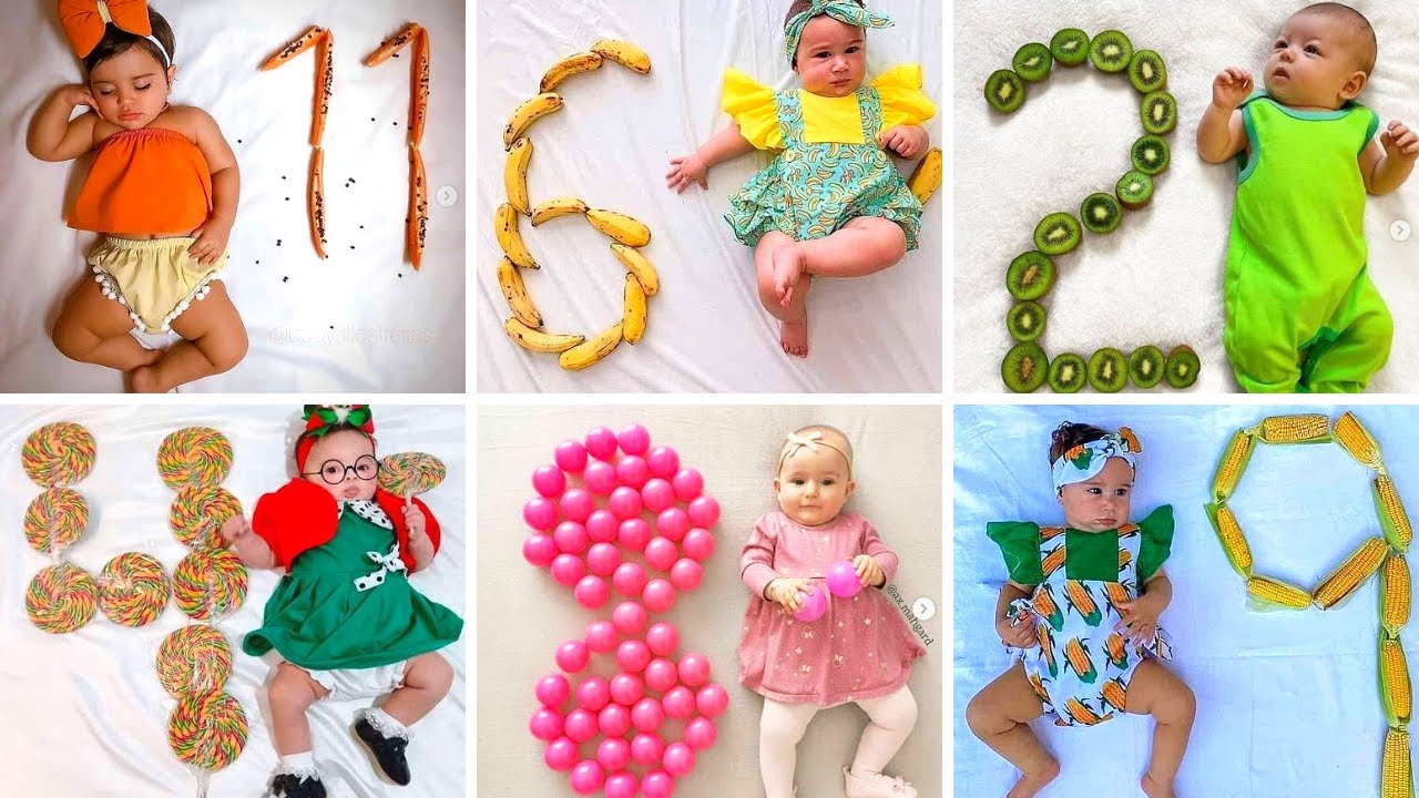 1 to 12 month baby photo ideas at home