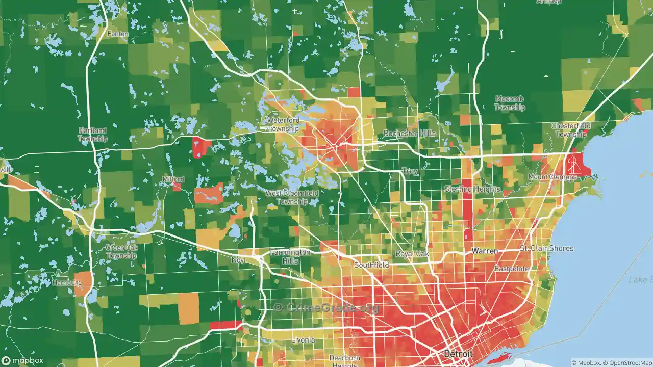 michigan crime rate map