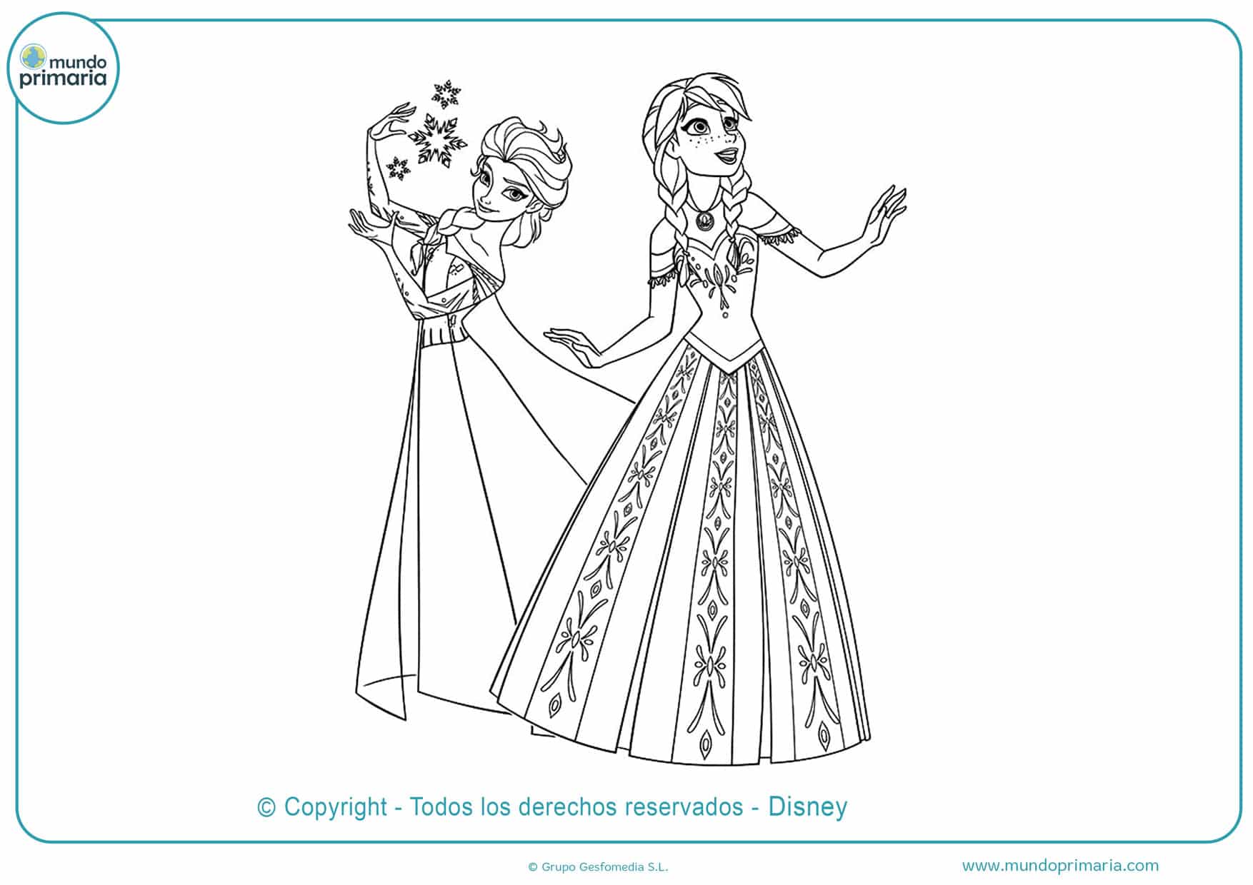 dibujos de elsa y anna para colorear e imprimir