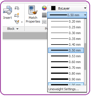 autocad kalın çizgi gösterme