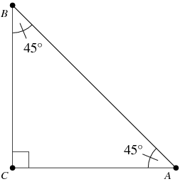 isosceles right angled triangle