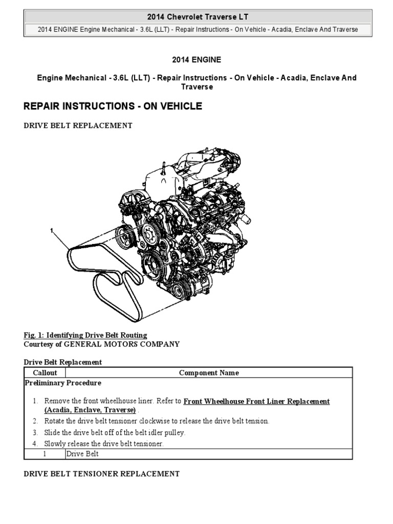 2012 chevy traverse 3.6 serpentine belt diagram