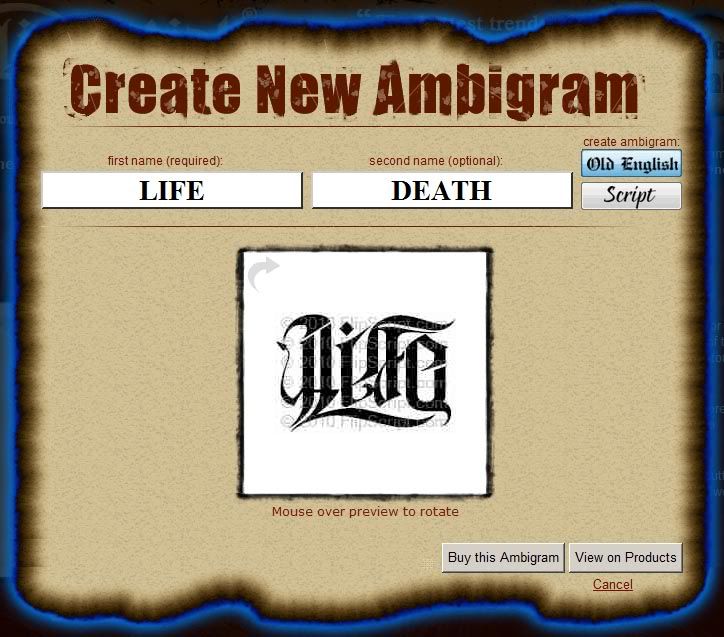 ambigram tattoos generator