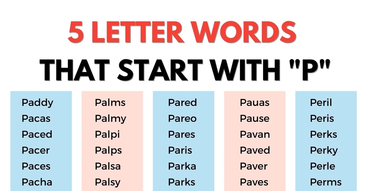 p five letter words