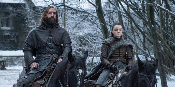 game of thrones arya and the hound