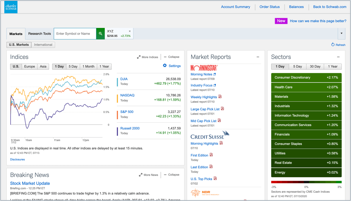 stocks charles schwab