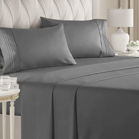 gray bed sheets