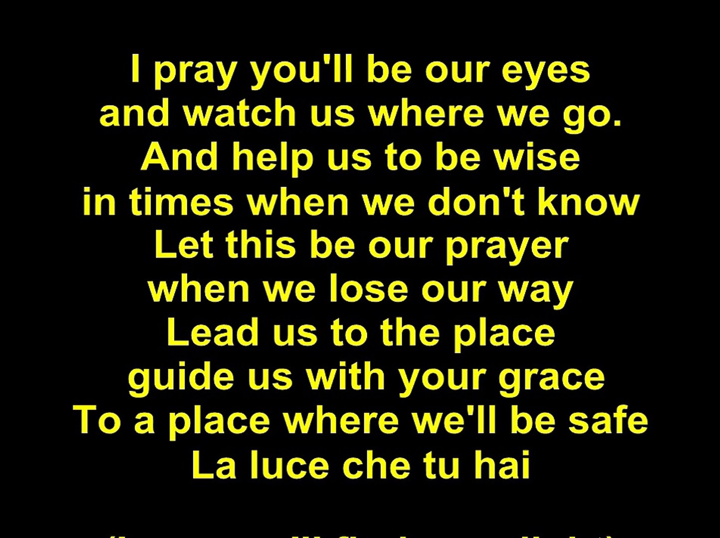 lyrics for the prayer celine dion