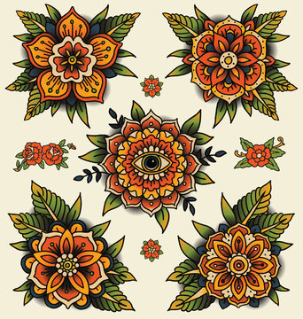 flower tattoo traditional