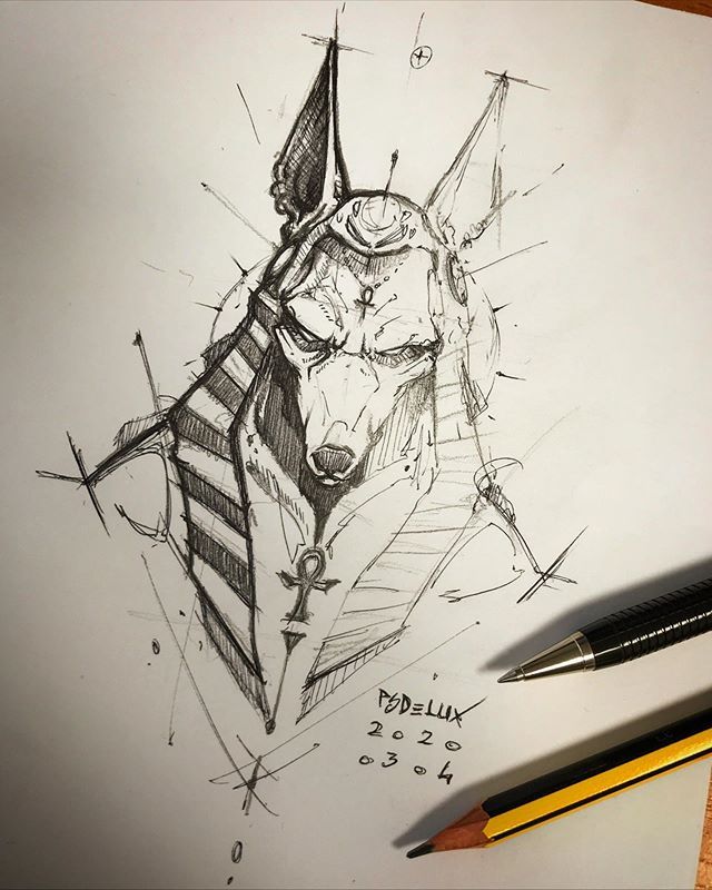 boceto de anubis