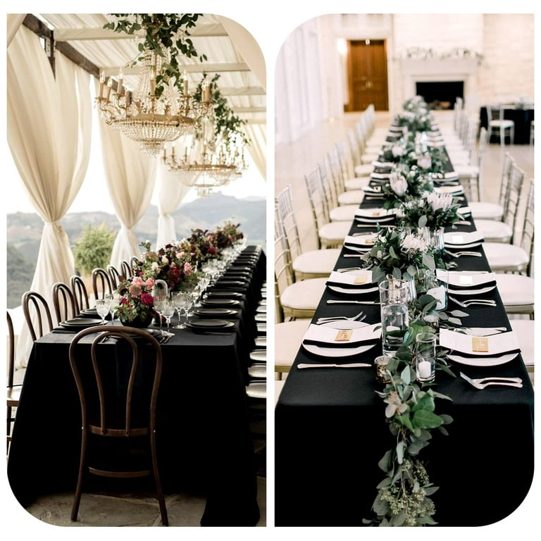 black table cloth party