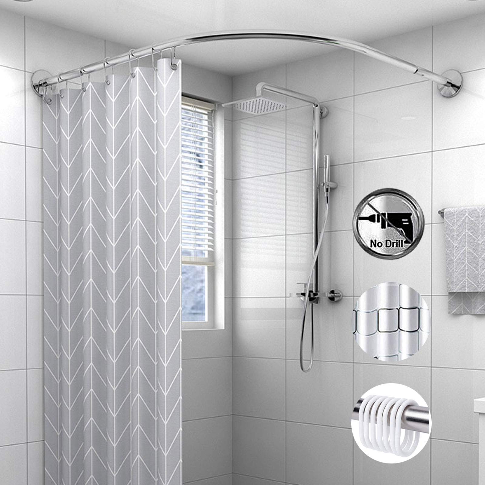 bent shower curtain rod