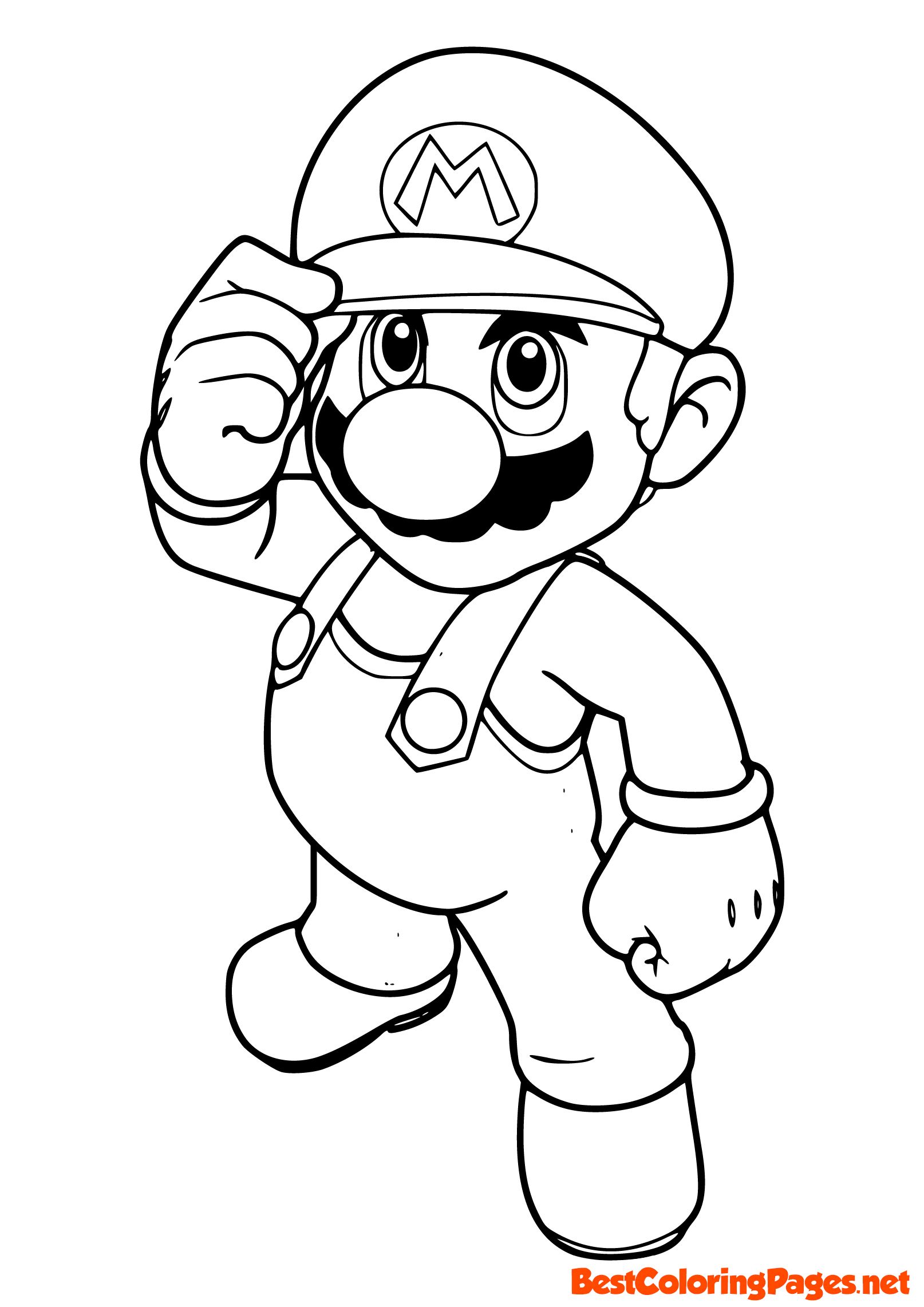 mario colouring pages