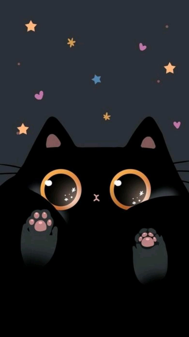 cute black cat wallpaper