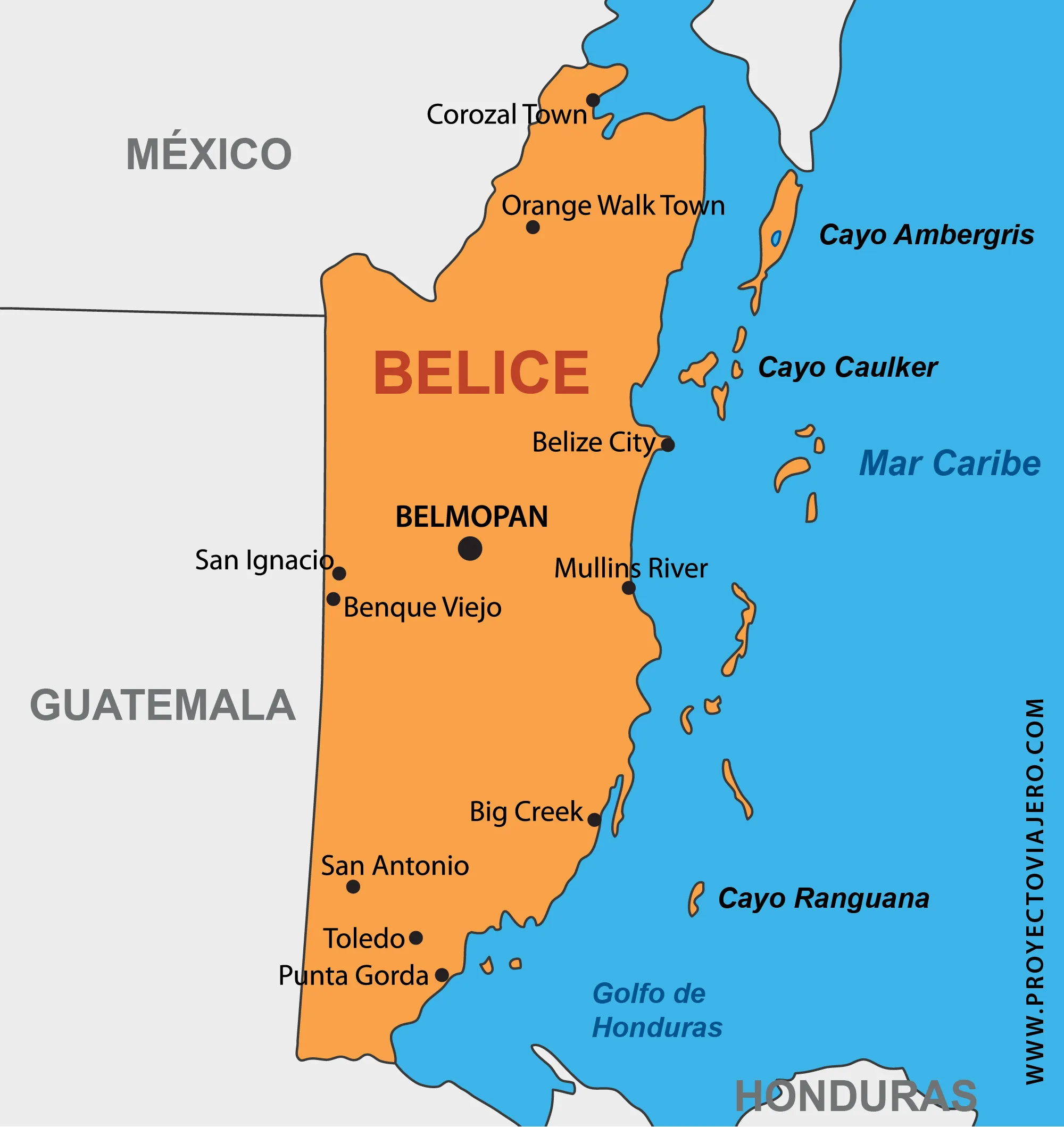 mapa de belice localizado