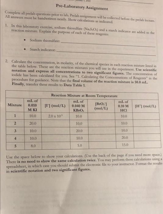 pre laboratory assignment chemistry answers