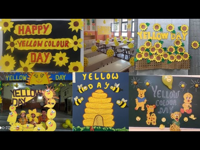 yellow day board decoration ideas