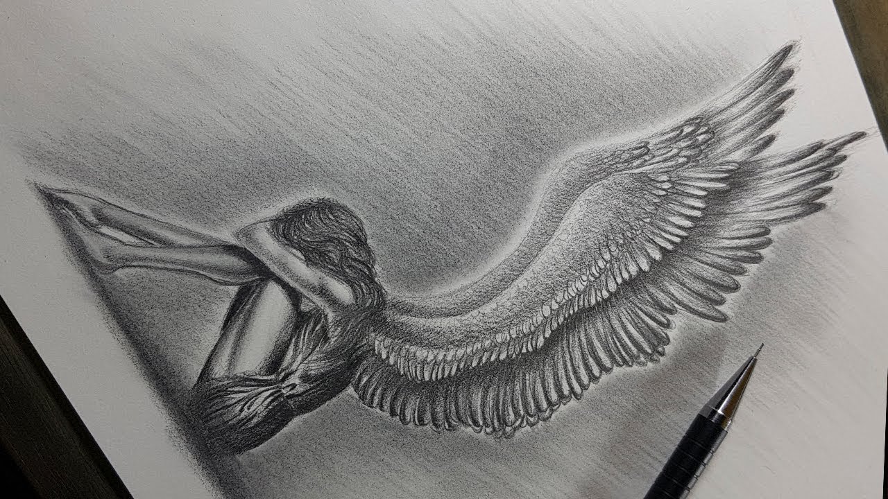 angel dibujo realista