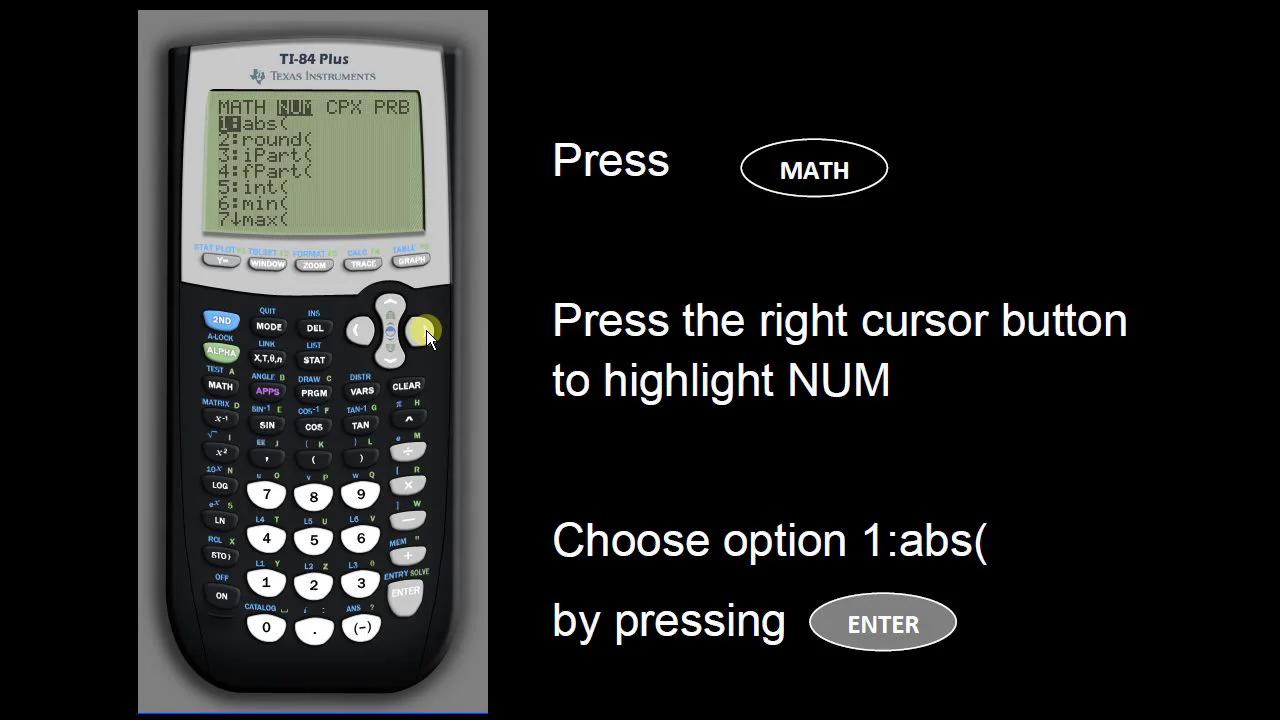 how to do absolute value on a ti-84