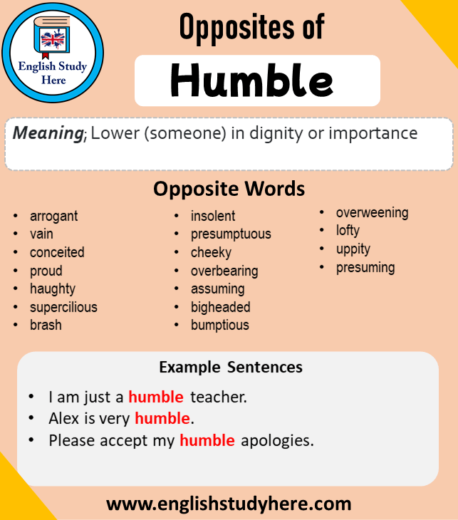 what is the antonym for humble