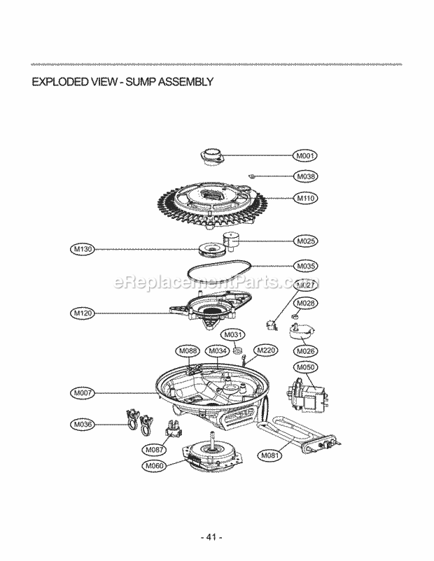 parts for lg dishwasher