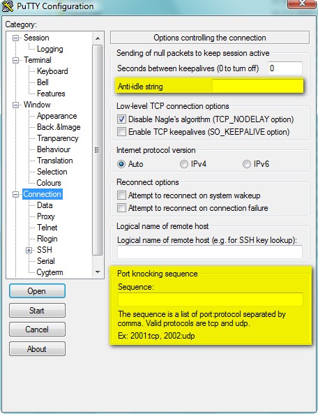 putty port knocking