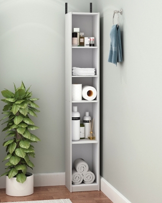 narrow bathroom shelf