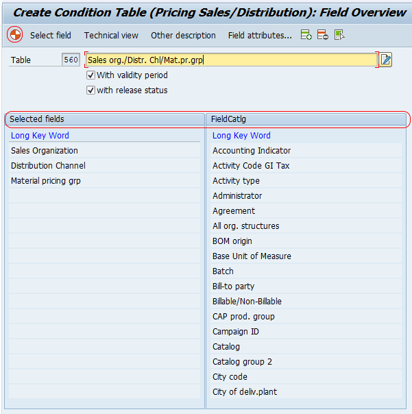 pricing condition table in sap